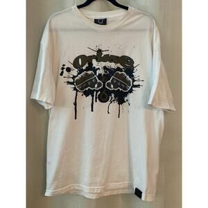 y2k Orisue S/S shirt " Mano y Mano" white. size men's xlarge